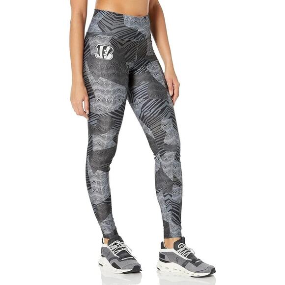 Zubaz NFL Apparel Women&#39;s Large Cincinnati Bengals Patchwork Zebra Legging N - Picture 1 of 2
